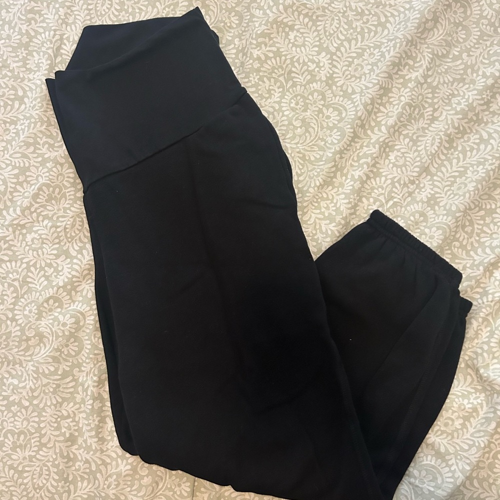 Black Maternity Fleece Joggers